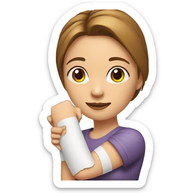 Woman with forearm cast  sticker