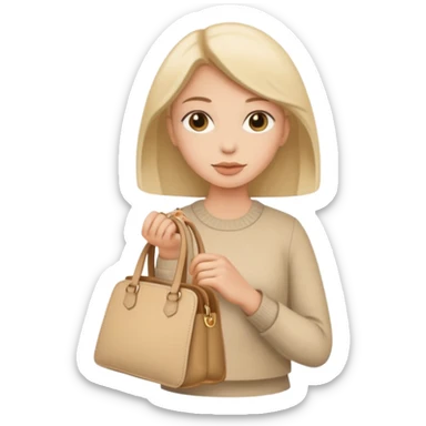 beige aesthetic woman bag sticker