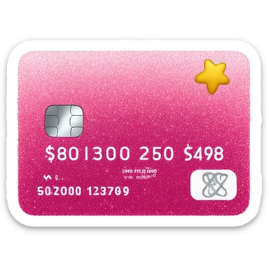 pink sparkle mastercard Credit card  sticker