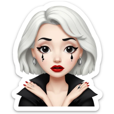 Cruella de vi crying sticker