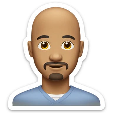 Medium complexion, bald head goatee sticker