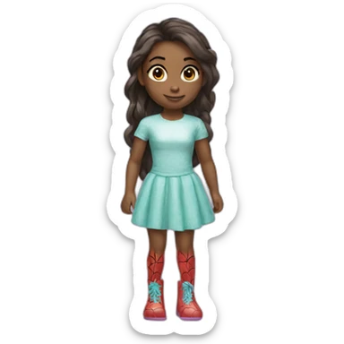 A girl dress spider man clothes  sticker