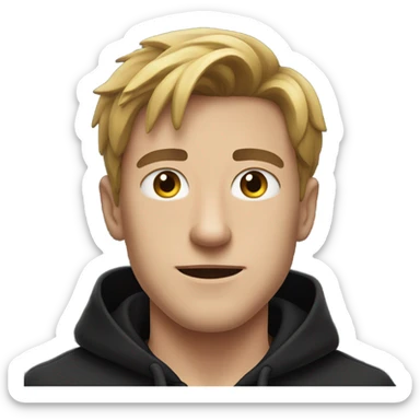 Mr beast wearing a black color hoodie sticker