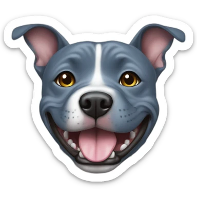 Happy blue staffy sticker