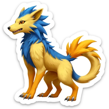Pyroar-Sergal-Manectric-Luxray-Fakémon-fusion-animal-creature, full body  sticker
