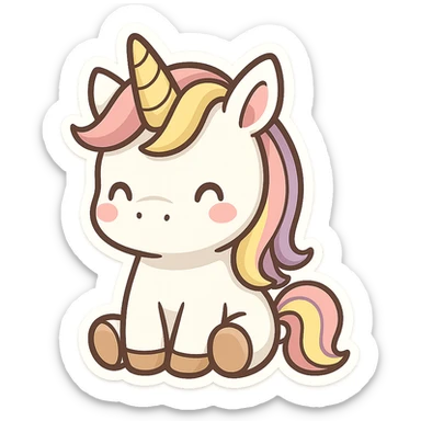 unicorn, chibi stickers style sticker