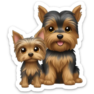 a yorkie terrier and a squirrel sticker