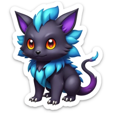 Cute cool colorful dark fantasy animal hybrid Fakemon full body sticker