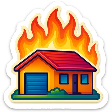 generate australlian house in fire sticker