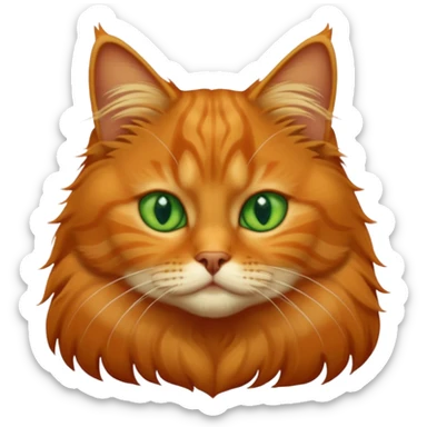 Ginger siberian cat with green eyes sticker