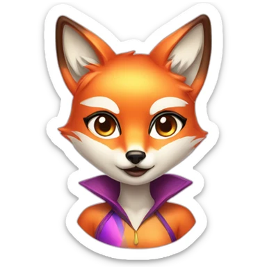 prismatic fox girl sticker