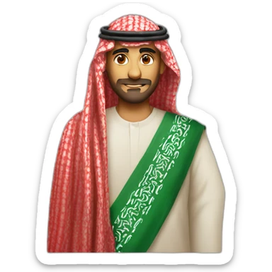 Saudi wearing a red shmagh sticker