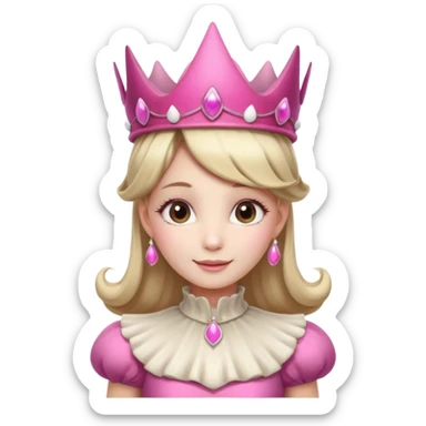 mushroom princess portrait, head and shoulders only, pink mushroom crown, elegant fantasy dress collar, warm smile, 3D cartoon, mobile game icon style, clean background, no text, no watermark
 
 sticker