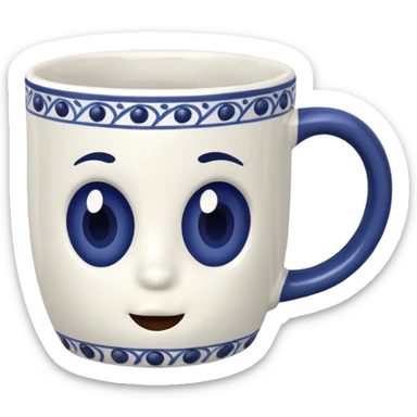 Coffee MUG WITH BLUEBERRY ON THE MUG sticker