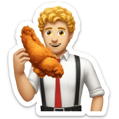 Random guy named thomas eating fried chicken sticker