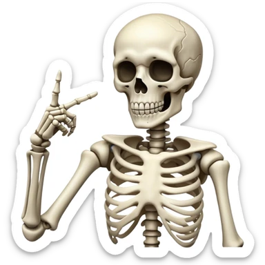 squelette  qui fait chut sticker