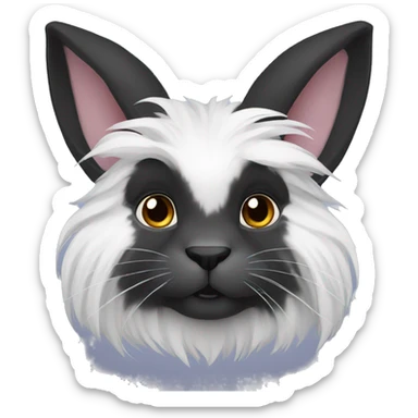 Black lionhead rabbit sticker