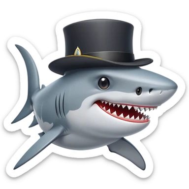 shark with tophat sticker