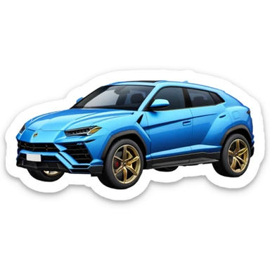 lamborghini urus de face bleu sticker