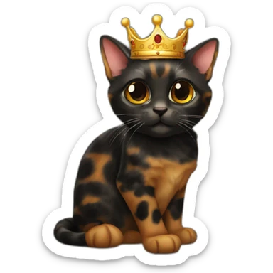Cat tortoiseshell Black crown sticker