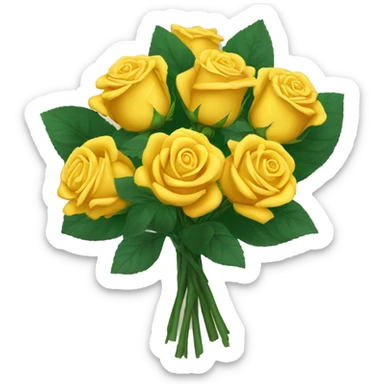 Bouquet of yellow roses sticker