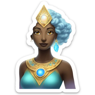 Pleiadian radiant glowing diva woman female third eye sticker