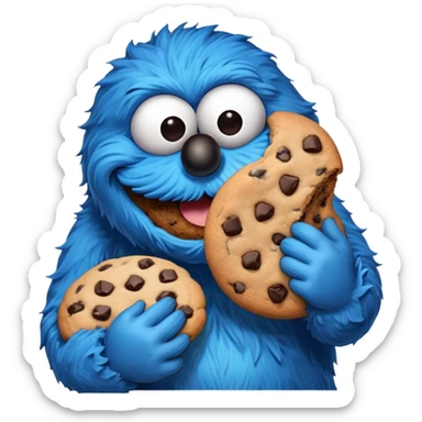 cookie monster eating cookie sticker