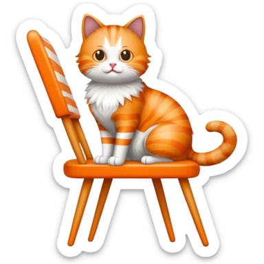 A cat standing up on a chair sticker