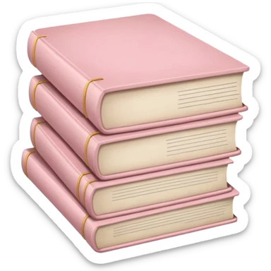 stack of pale pink Language learning books sticker
