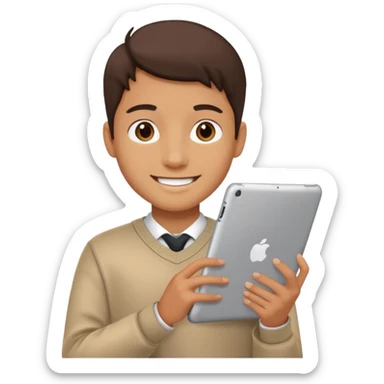 ESTUDIANTE CON IPAD sticker