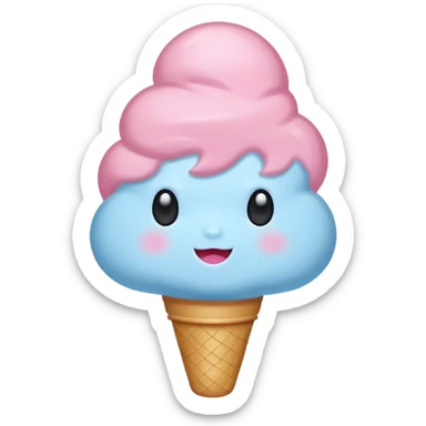 Cotton Candy, Blue Cloud Cotton Candy – light blue puff, oversized and airy. sticker