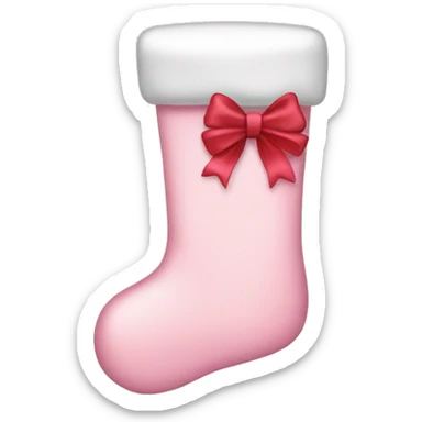  light pink Christmas stocking with bow sticker