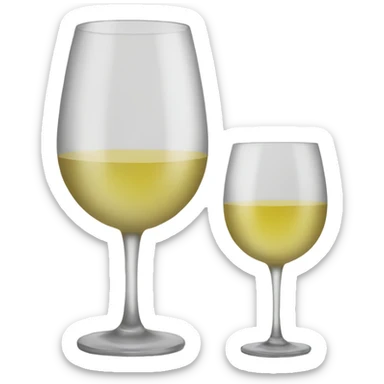 Wine glass with white wine sticker