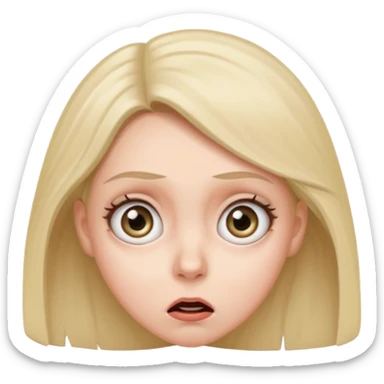 A realistic waist-up portrait of a frightened woman sticker