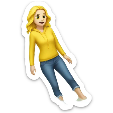 White Girl standing in yellow puddle sticker