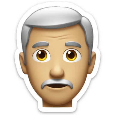 A dissatisfied face with raised eyebrow sticker