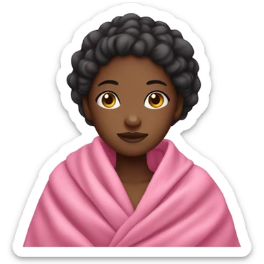Black girl wrapped in pink blanket sticker