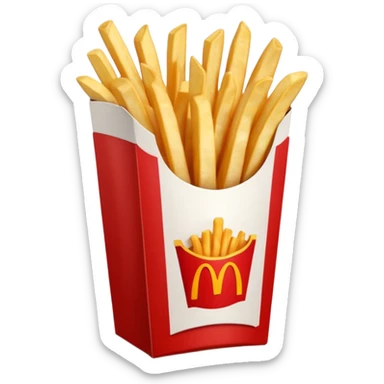 french fries with ketchup in Macdonalds carton sticker