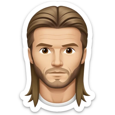 David Beckham long hair sticker