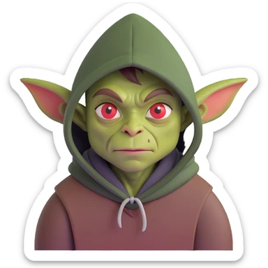 DnD goblin in a hood sticker