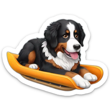 Bernese mountain dog hiking sledging sticker