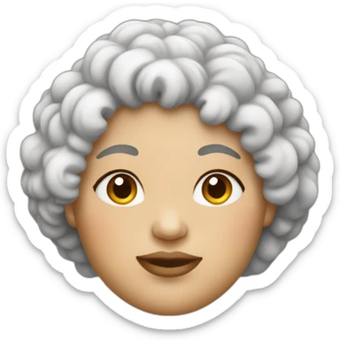 Fat women white with curly hair sticker