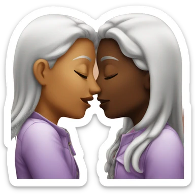 Lesbian kiss sticker