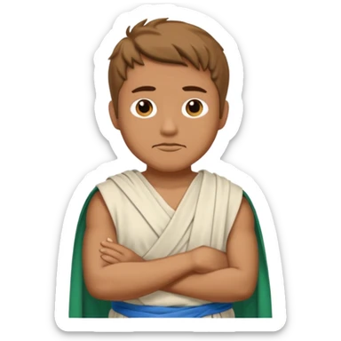 Ulysses from the Odyssey looking at me with crossed arms sticker