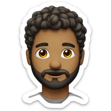 Joven con barba muy corta saludando sticker