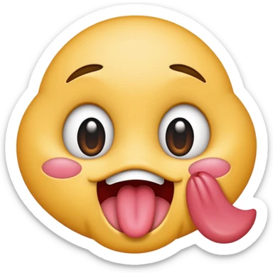 Emoji with tongue out and wide eyes sticker