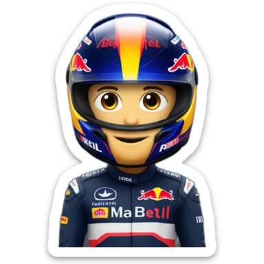 Max verstsppen with redbull formula 1 helmet sticker