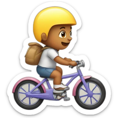 Baby riding bike sticker