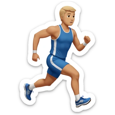 tall, stocky man running in a track meet sticker