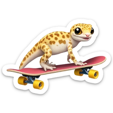 Leopard gecko riding a skateboard   sticker